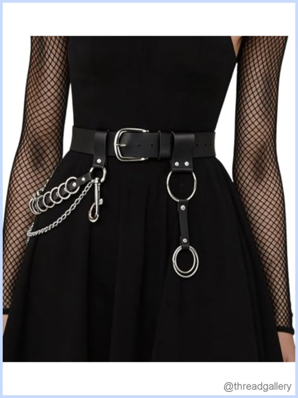 Women Punk Chain Belt Adjustable Faux Leather Waist Gothic Street Fashion